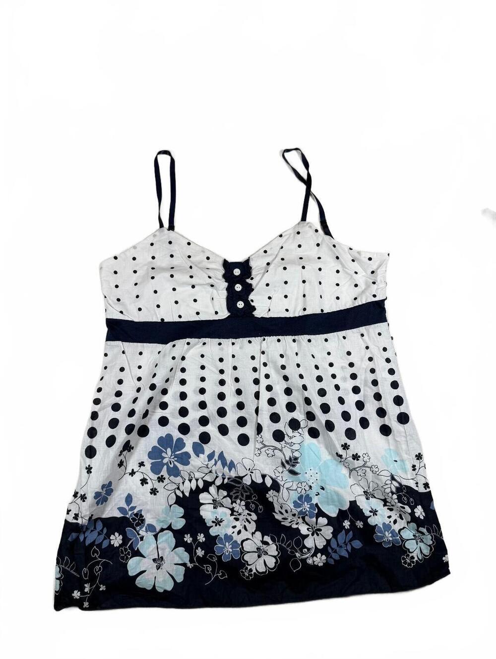NWT Talent USA Vintage Babydoll Plus Size Cami Tank Polka Dot Floral XL